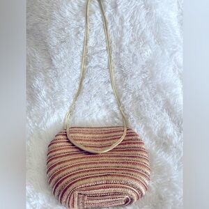 Tan and Brown Woven Shoulder Bag